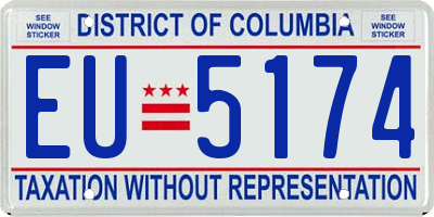 DC license plate EU5174