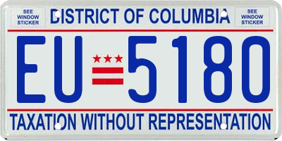 DC license plate EU5180