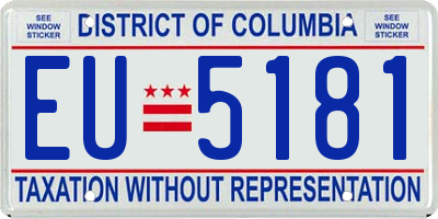 DC license plate EU5181