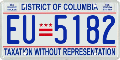 DC license plate EU5182