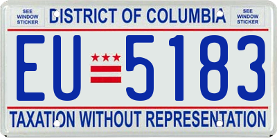 DC license plate EU5183