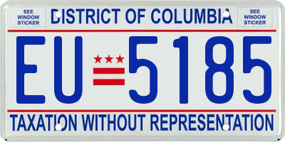 DC license plate EU5185