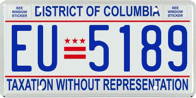DC license plate EU5189