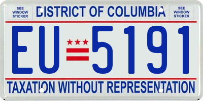 DC license plate EU5191