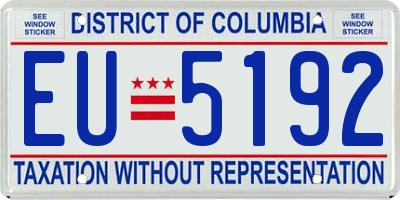 DC license plate EU5192