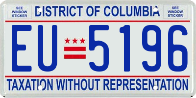 DC license plate EU5196