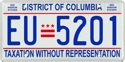 DC license plate EU5201