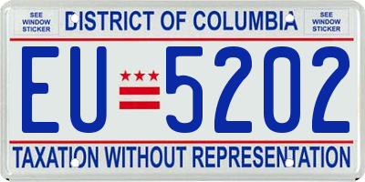 DC license plate EU5202