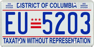DC license plate EU5203