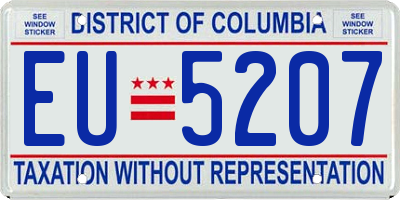 DC license plate EU5207
