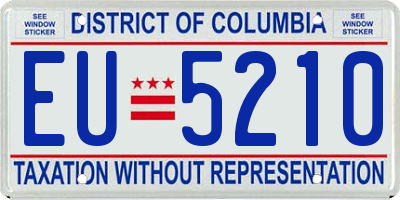 DC license plate EU5210