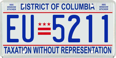 DC license plate EU5211