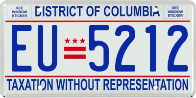 DC license plate EU5212