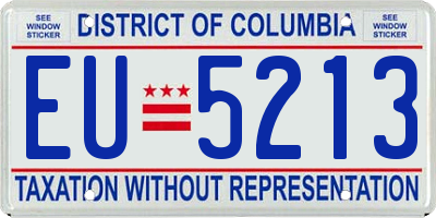 DC license plate EU5213