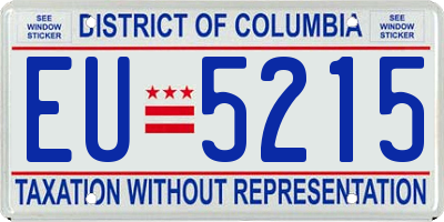 DC license plate EU5215