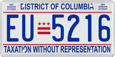 DC license plate EU5216