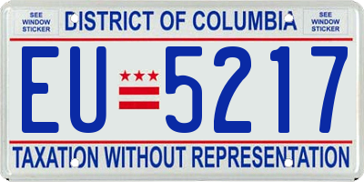 DC license plate EU5217