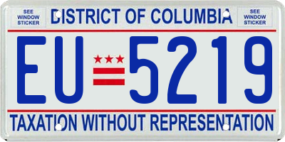 DC license plate EU5219
