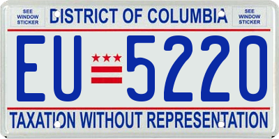 DC license plate EU5220