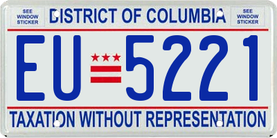 DC license plate EU5221