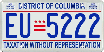 DC license plate EU5222