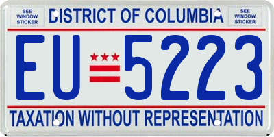 DC license plate EU5223