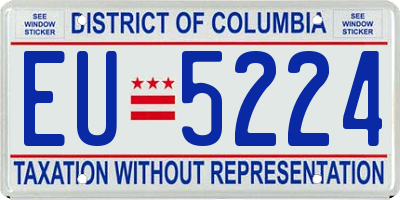 DC license plate EU5224