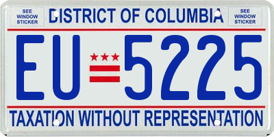 DC license plate EU5225