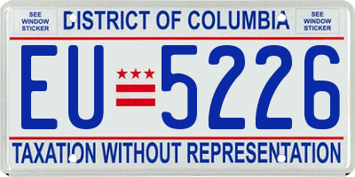 DC license plate EU5226