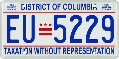 DC license plate EU5229