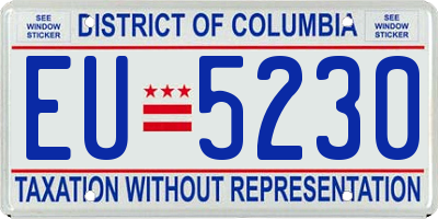 DC license plate EU5230