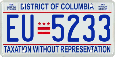 DC license plate EU5233