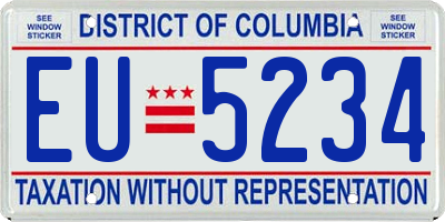 DC license plate EU5234