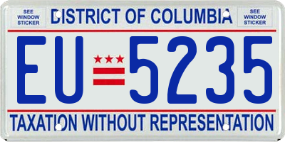 DC license plate EU5235