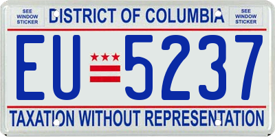 DC license plate EU5237