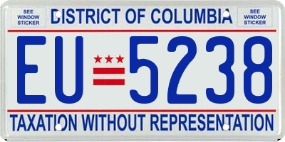 DC license plate EU5238