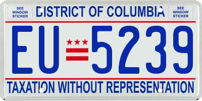 DC license plate EU5239