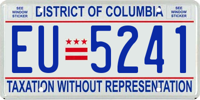 DC license plate EU5241