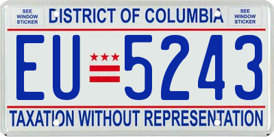 DC license plate EU5243
