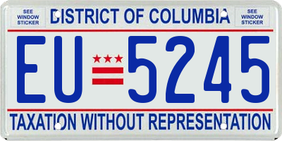 DC license plate EU5245