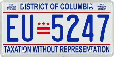 DC license plate EU5247