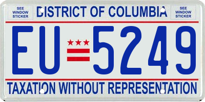 DC license plate EU5249
