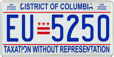 DC license plate EU5250