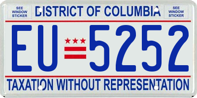 DC license plate EU5252