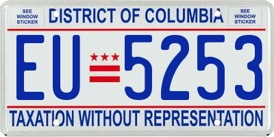DC license plate EU5253