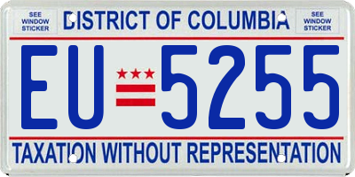DC license plate EU5255