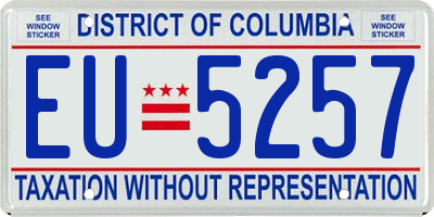 DC license plate EU5257