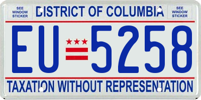 DC license plate EU5258