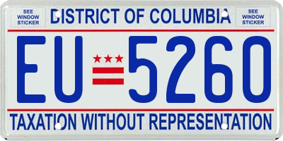 DC license plate EU5260