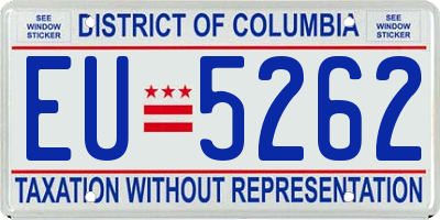 DC license plate EU5262